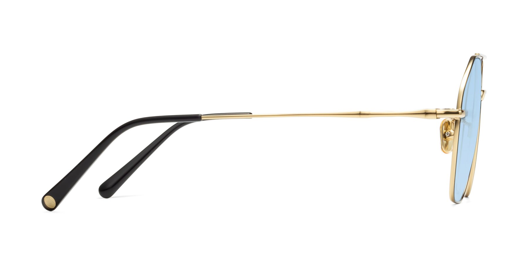 Side of 90042 in Black-Gold with Light Blue Tinted Lenses