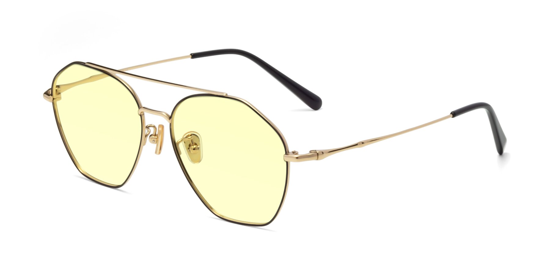 Angle of Linton in Black-Gold with Light Yellow Tinted Lenses
