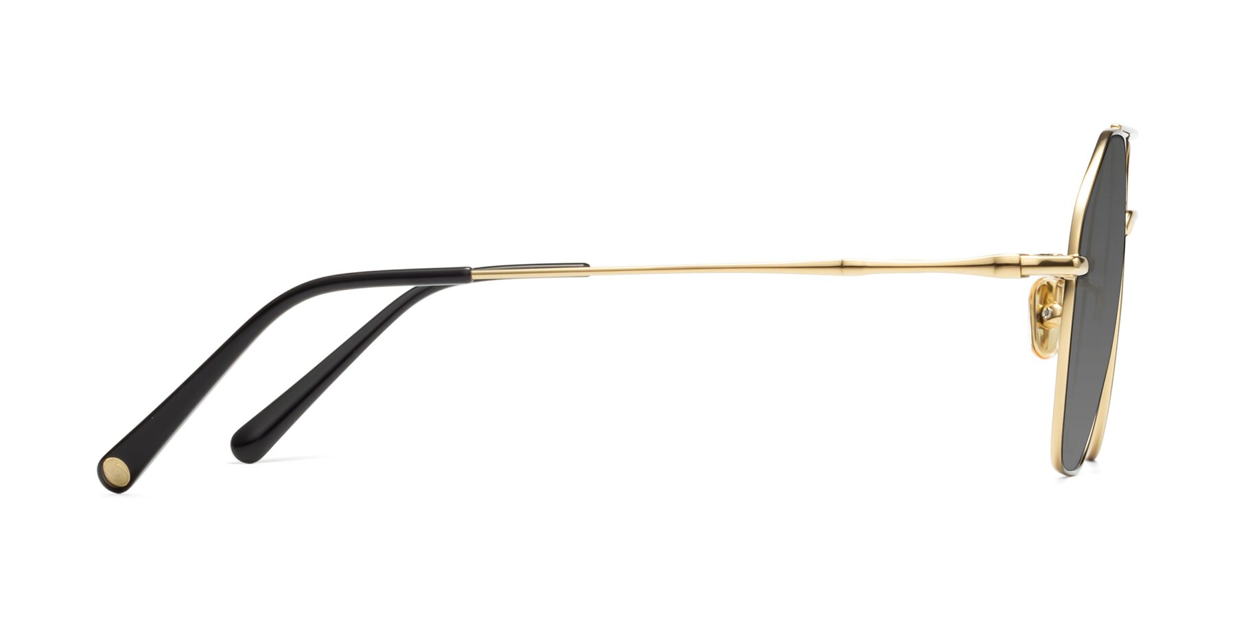 Side of 90042 in Black-Gold with Medium Gray Tinted Lenses