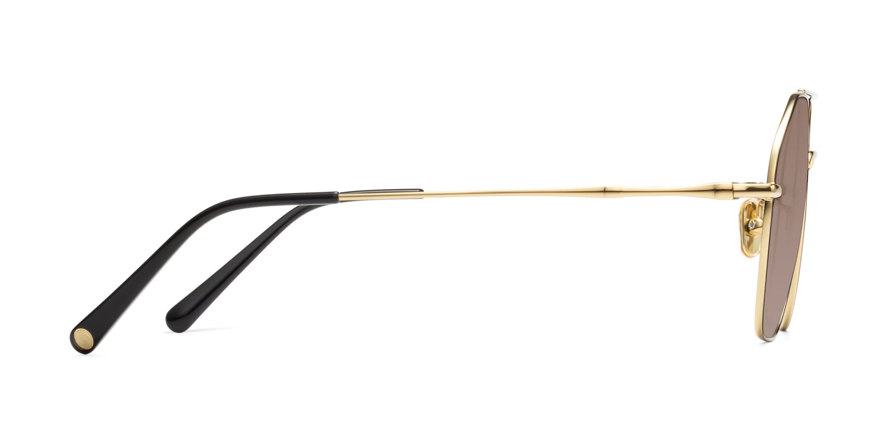 Side of 90042 in Black-Gold with Medium Brown Tinted Lenses