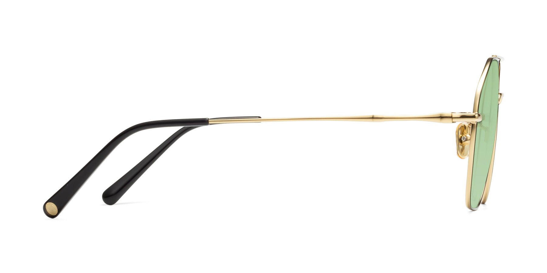 Side of 90042 in Black-Gold with Medium Green Tinted Lenses