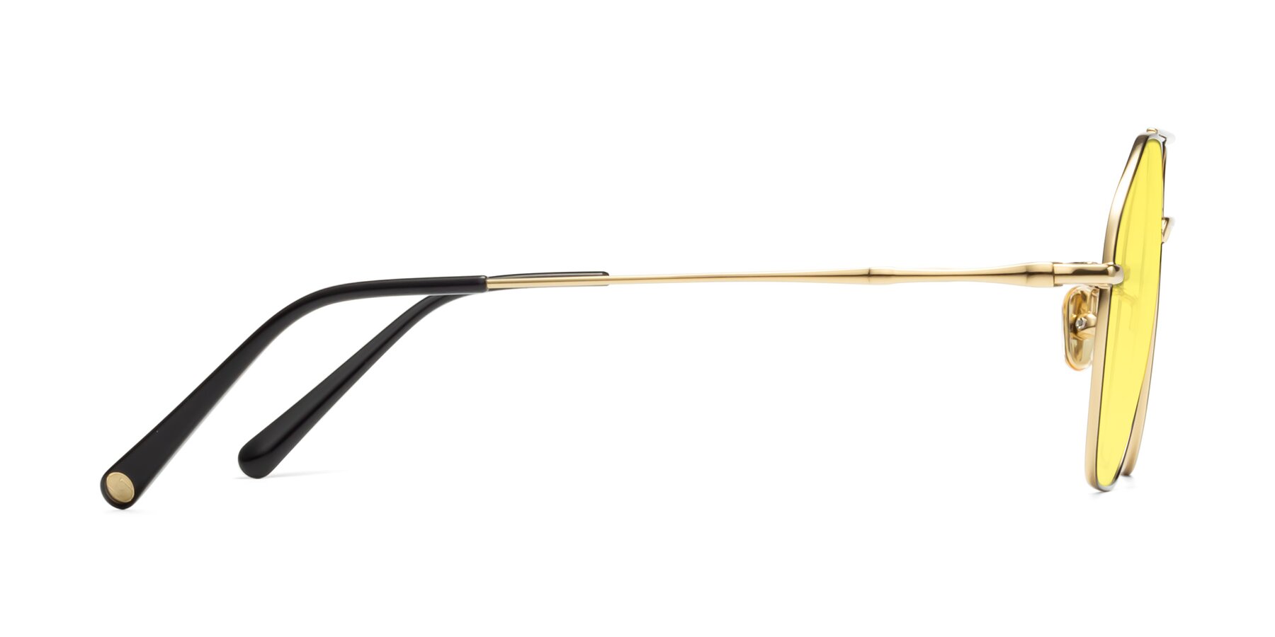 Side of 90042 in Black-Gold with Medium Yellow Tinted Lenses