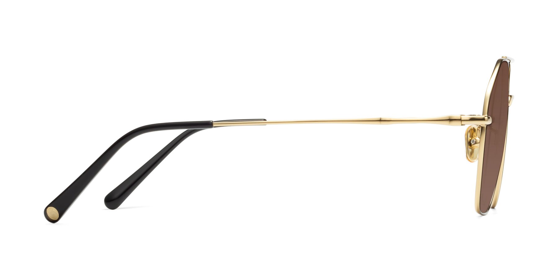 Side of 90042 in Black-Gold with Brown Tinted Lenses