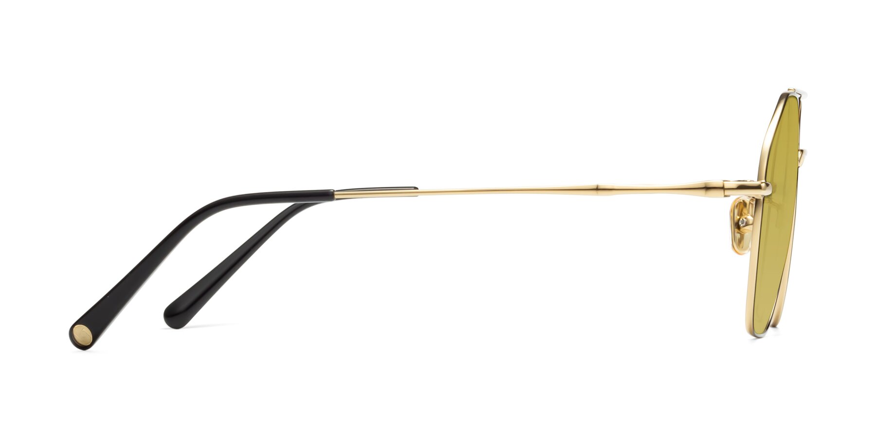 Side of Linton in Black-Gold with Champagne Tinted Lenses