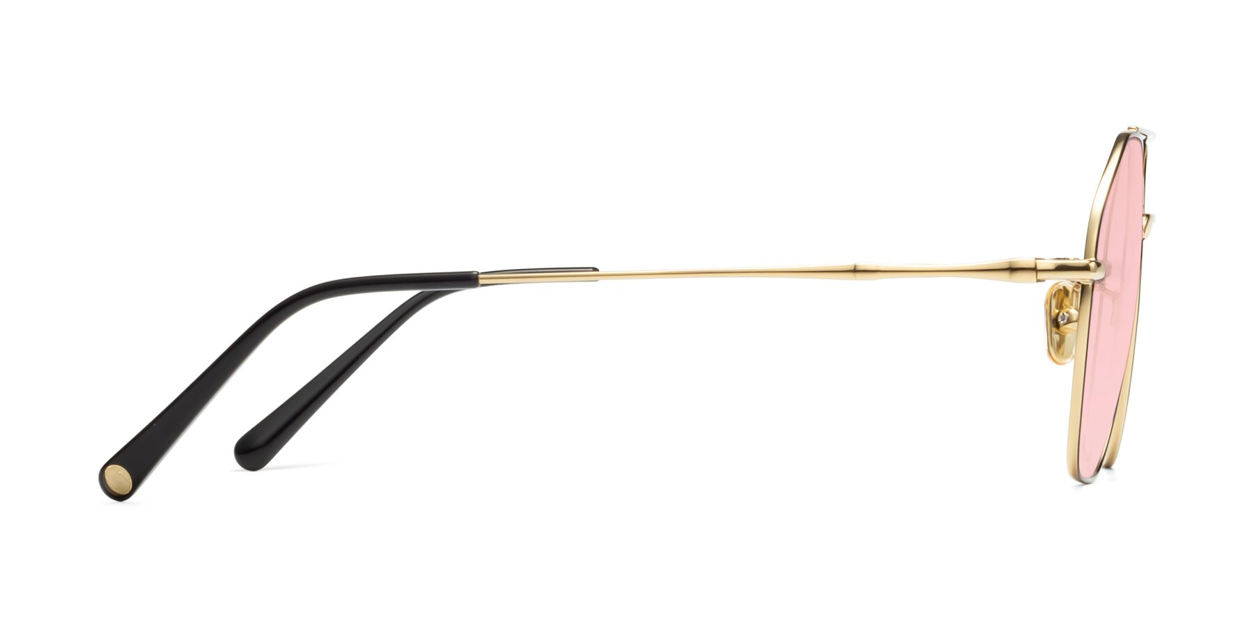 Side of Linton in Black-Gold with Light Garnet Tinted Lenses