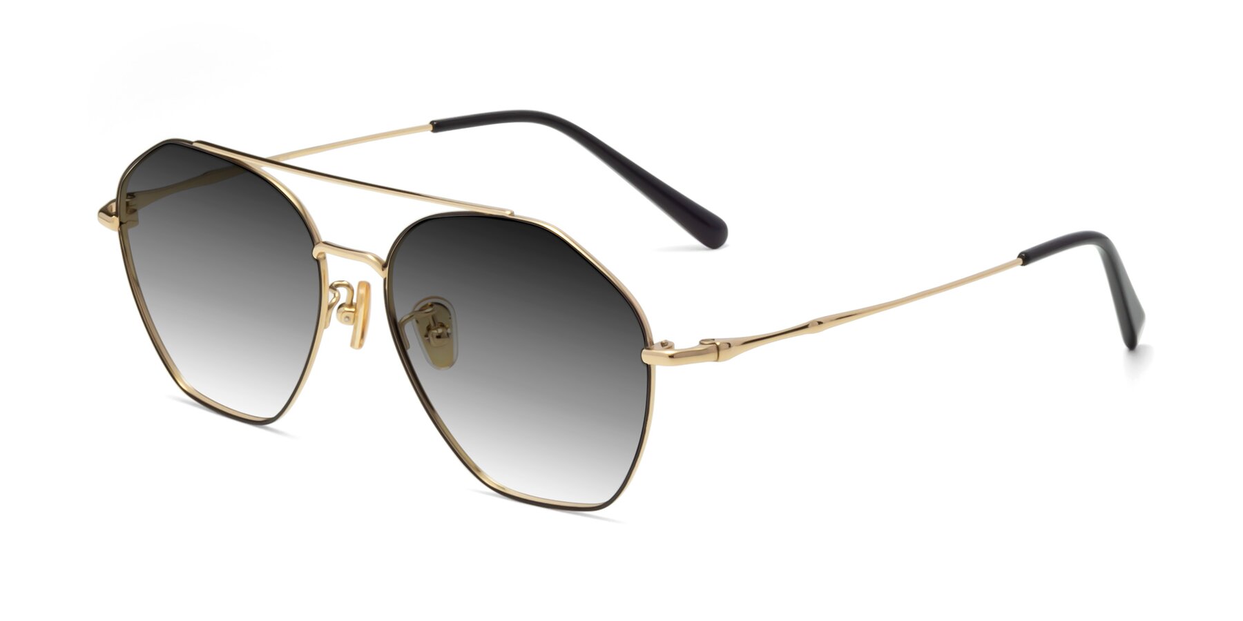 Angle of Linton in Black-Gold with Gray Gradient Lenses