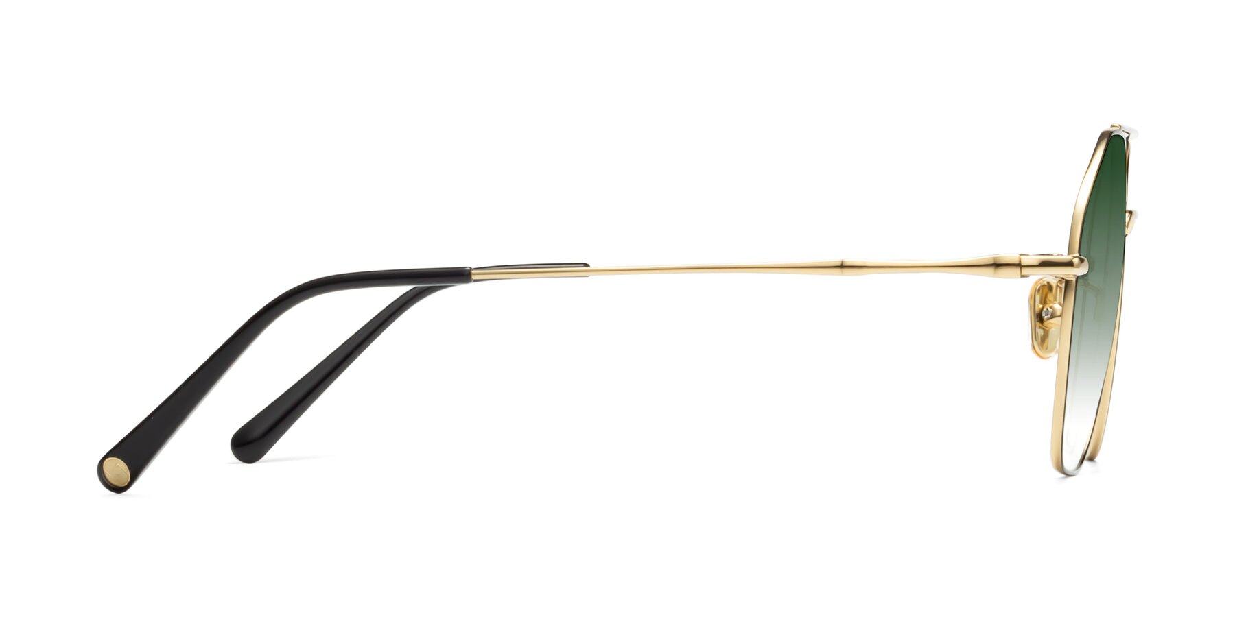Side of Linton in Black-Gold with Green Gradient Lenses
