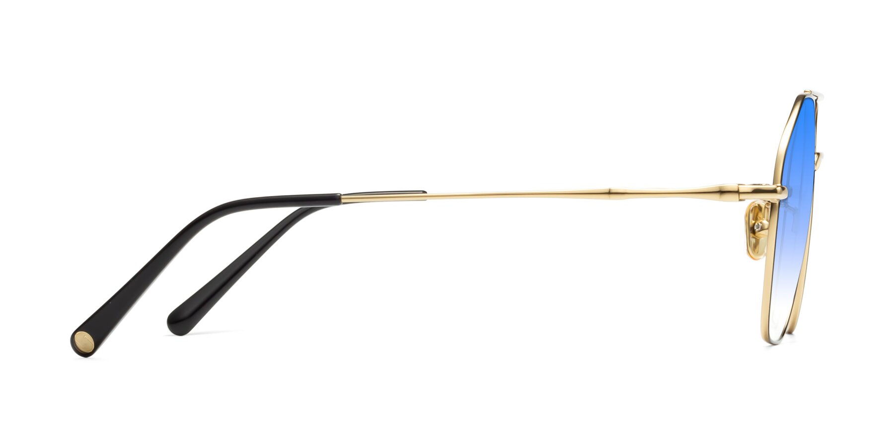 Side of 90042 in Black-Gold with Blue Gradient Lenses