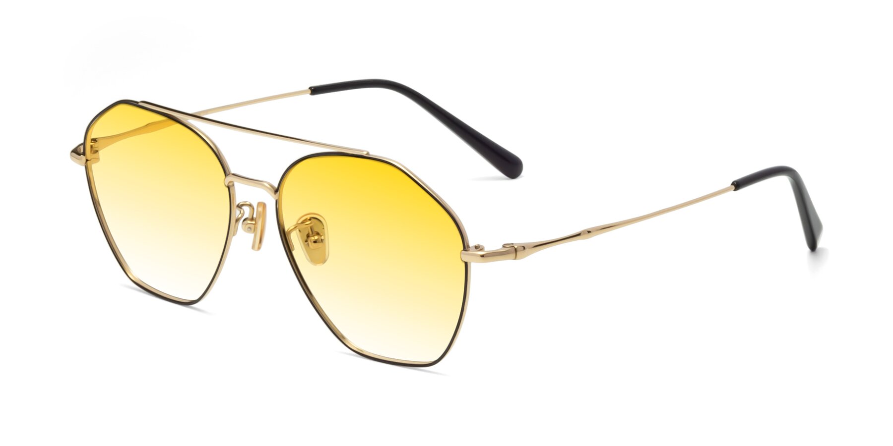 Angle of Linton in Black-Gold with Yellow Gradient Lenses