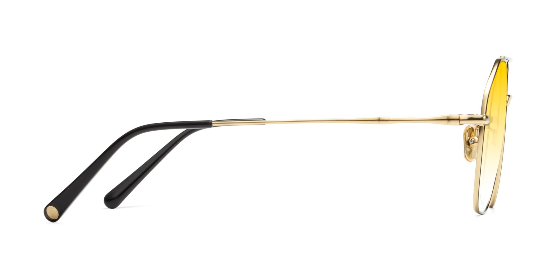 Side of Linton in Black-Gold with Yellow Gradient Lenses