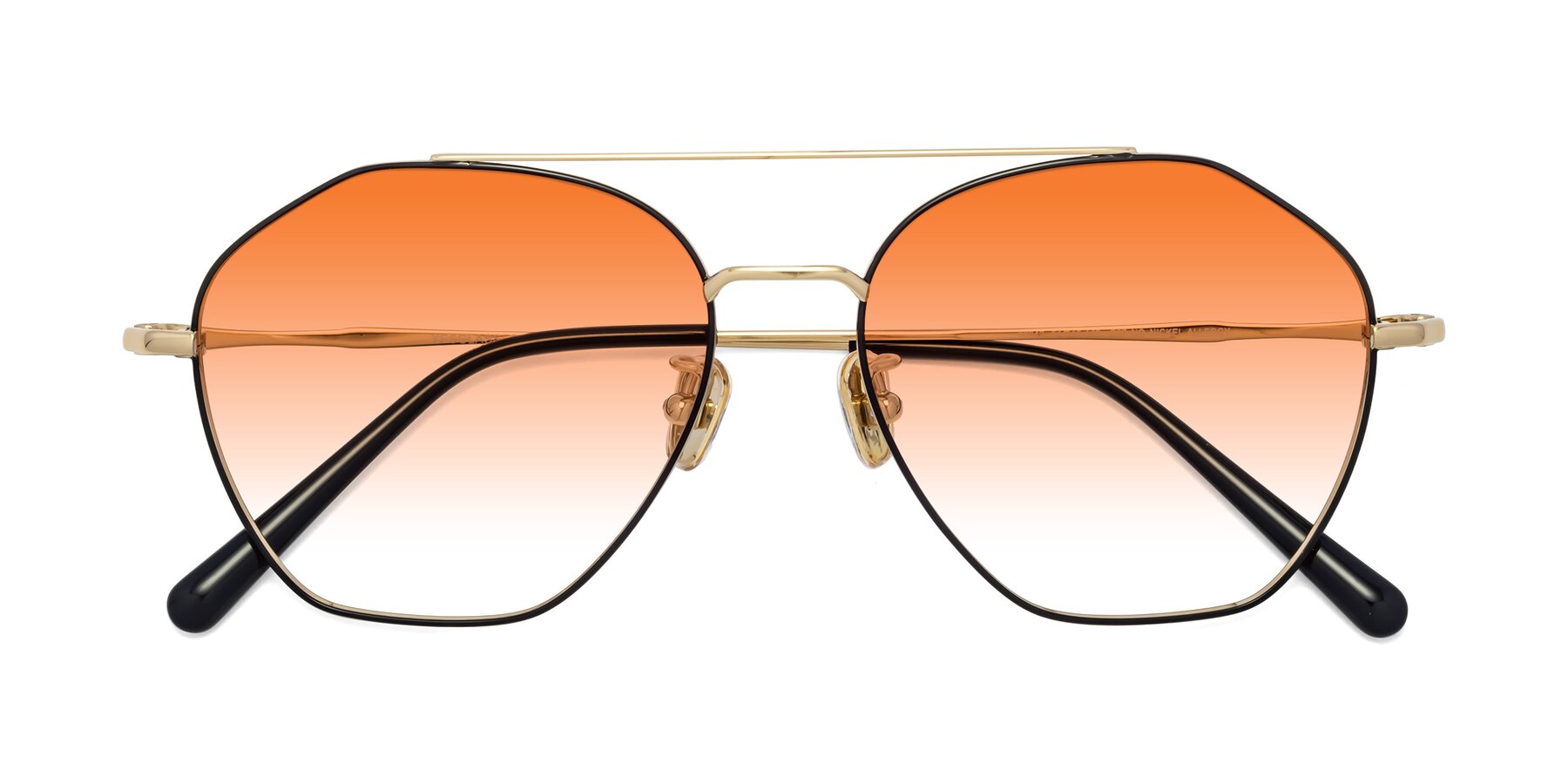 Folded Front of 90042 in Black-Gold with Orange Gradient Lenses