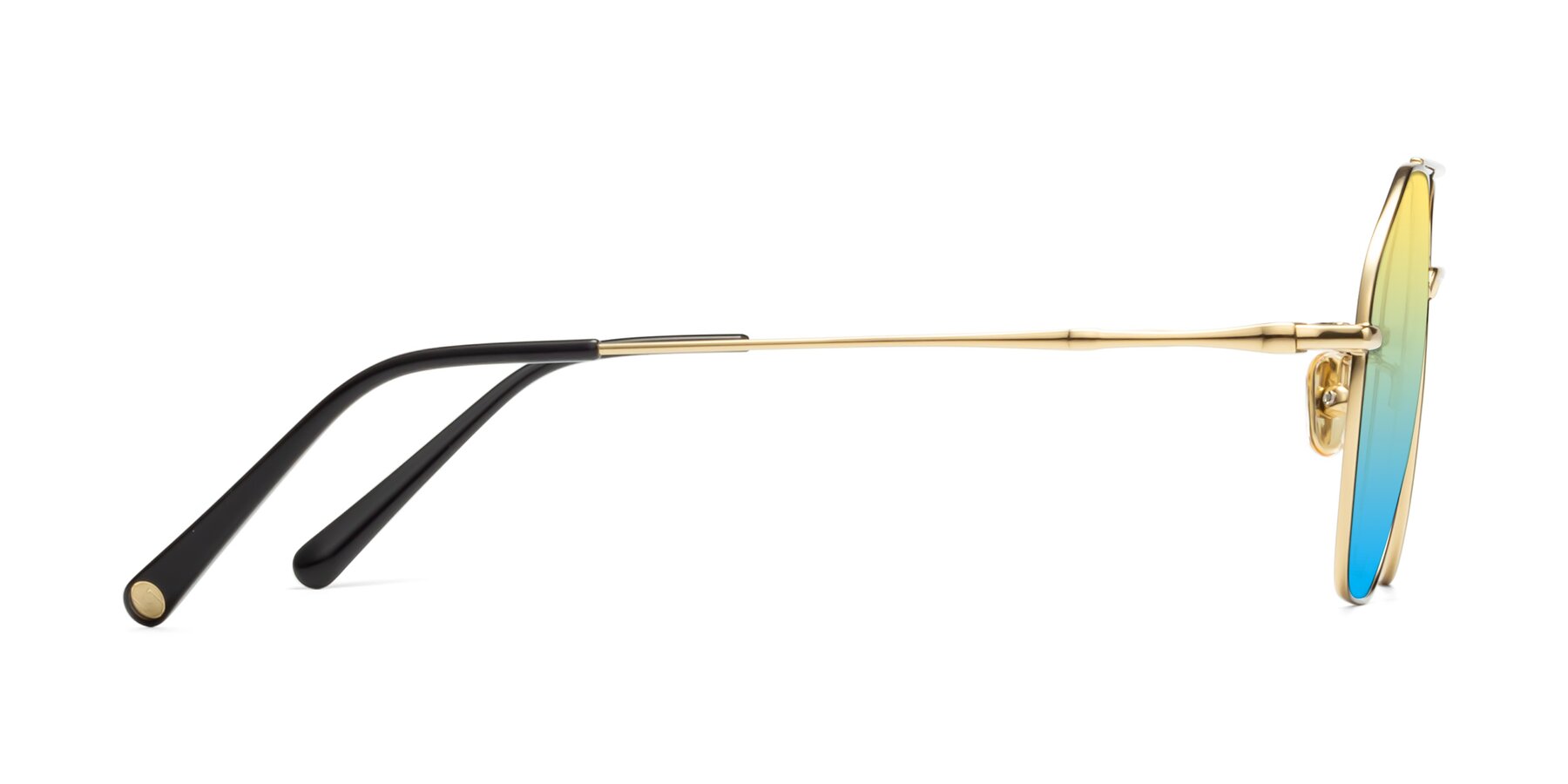 Side of 90042 in Black-Gold with Yellow / Blue Gradient Lenses