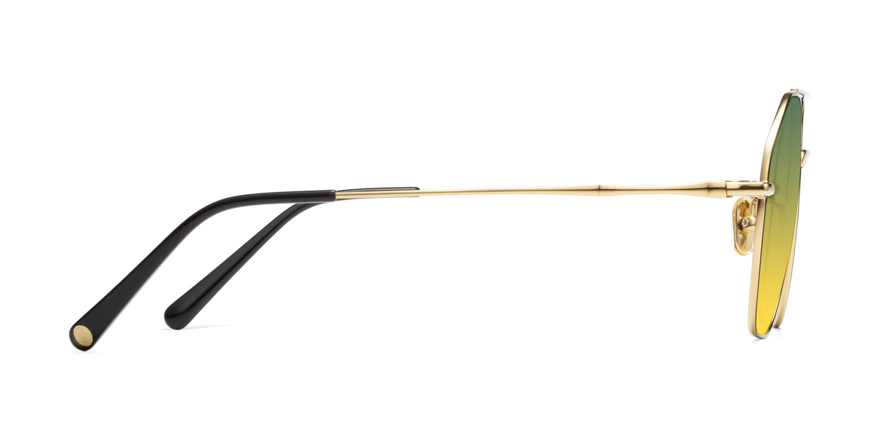 Side of 90042 in Black-Gold with Green / Yellow Gradient Lenses
