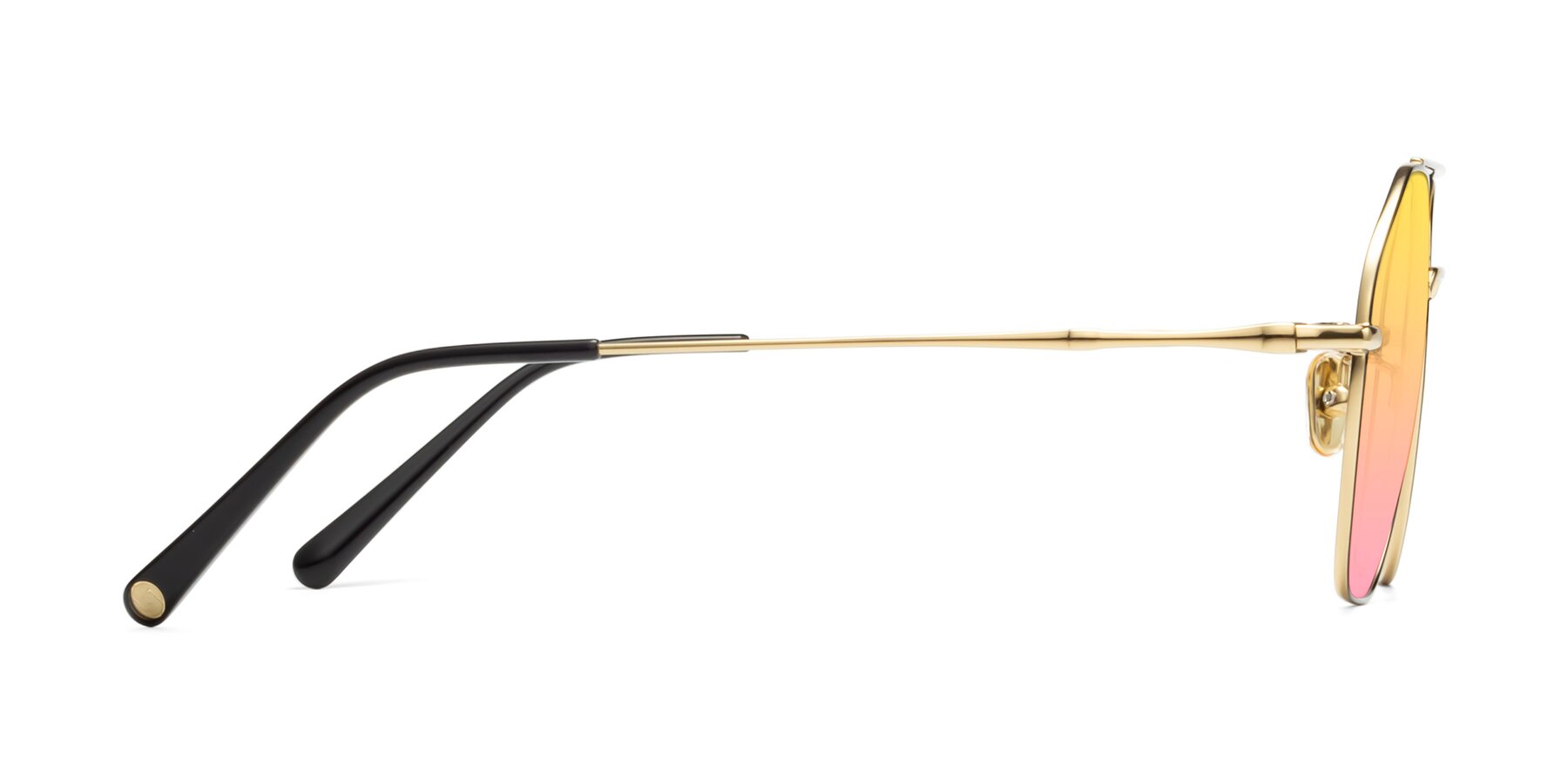 Side of Linton in Black-Gold with Yellow / Pink Gradient Lenses