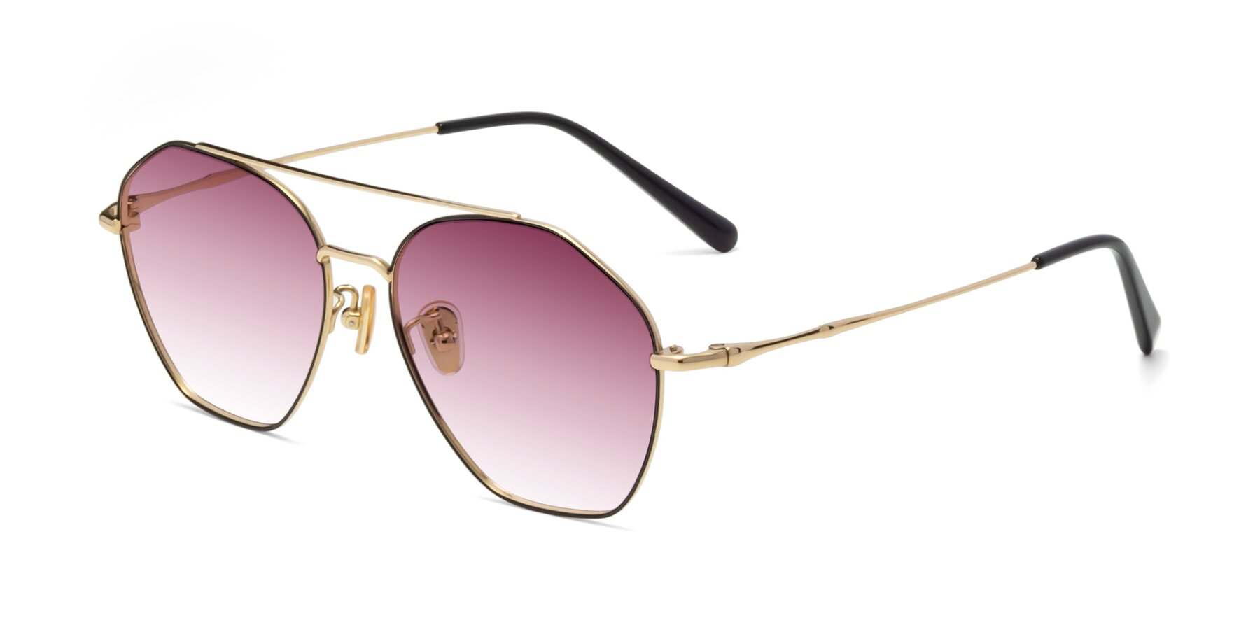 Angle of Linton in Black-Gold with Wine Gradient Lenses