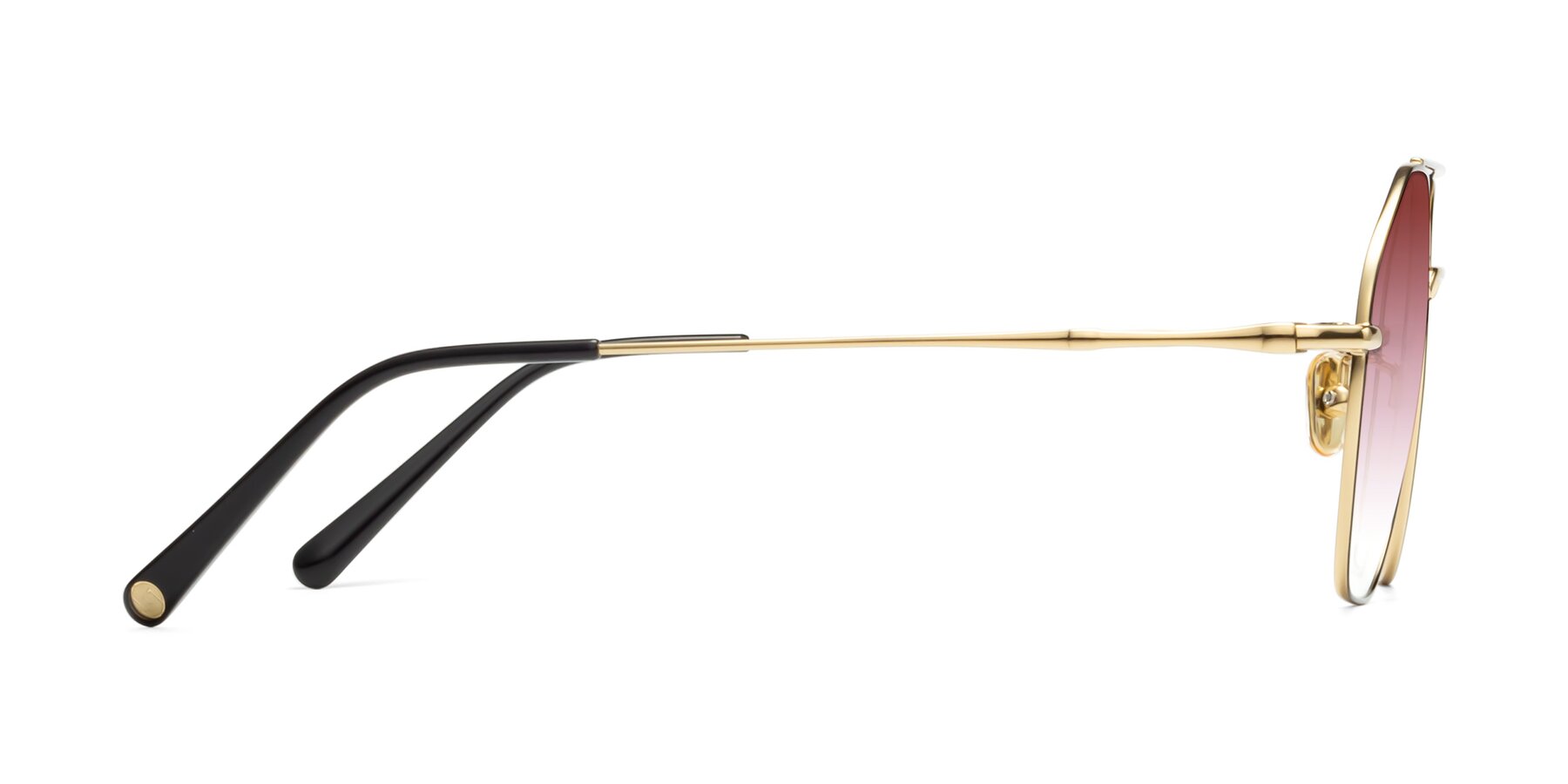 Side of Linton in Black-Gold with Garnet Gradient Lenses