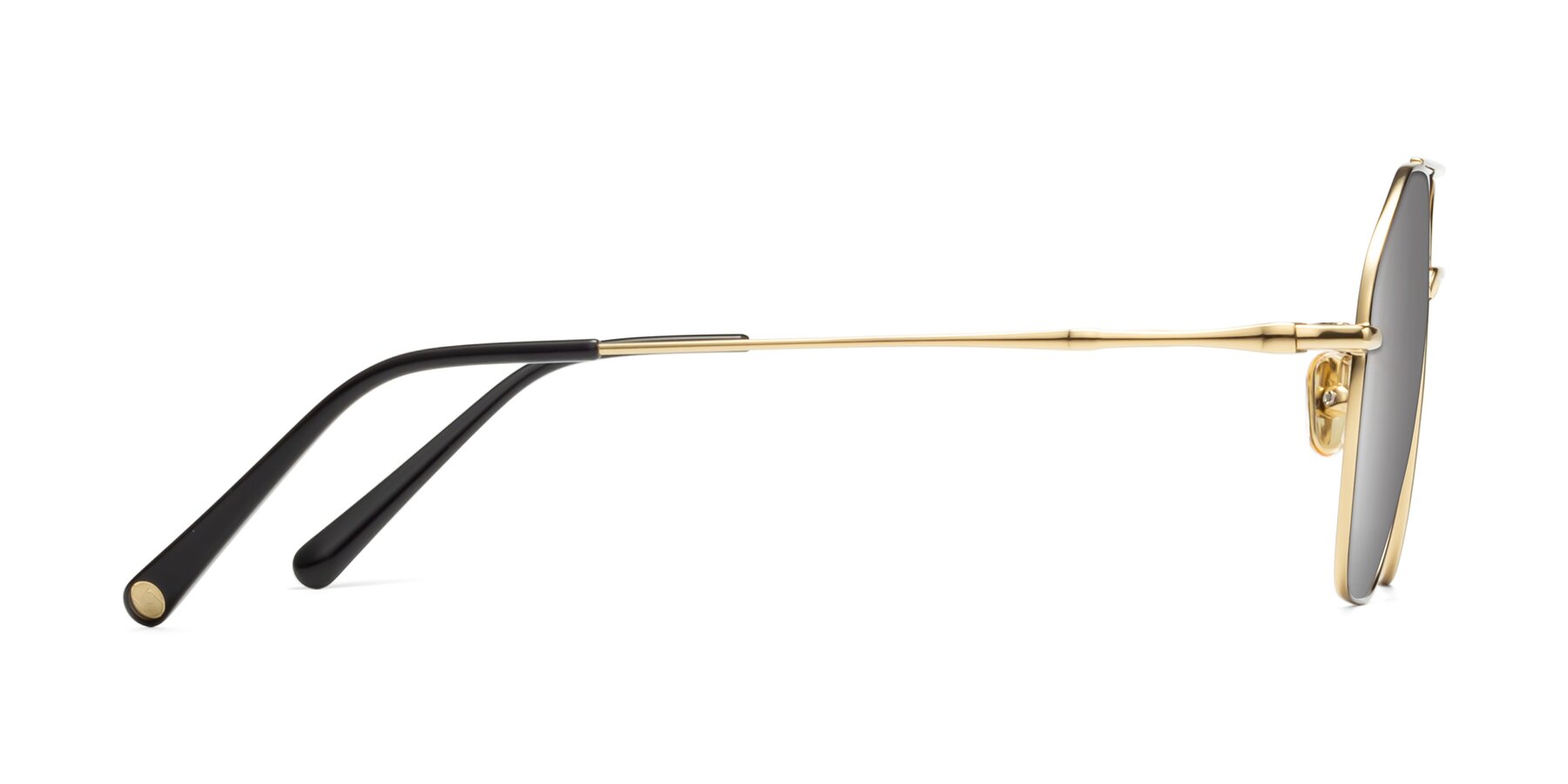Side of Linton in Black-Gold with Silver Mirrored Lenses