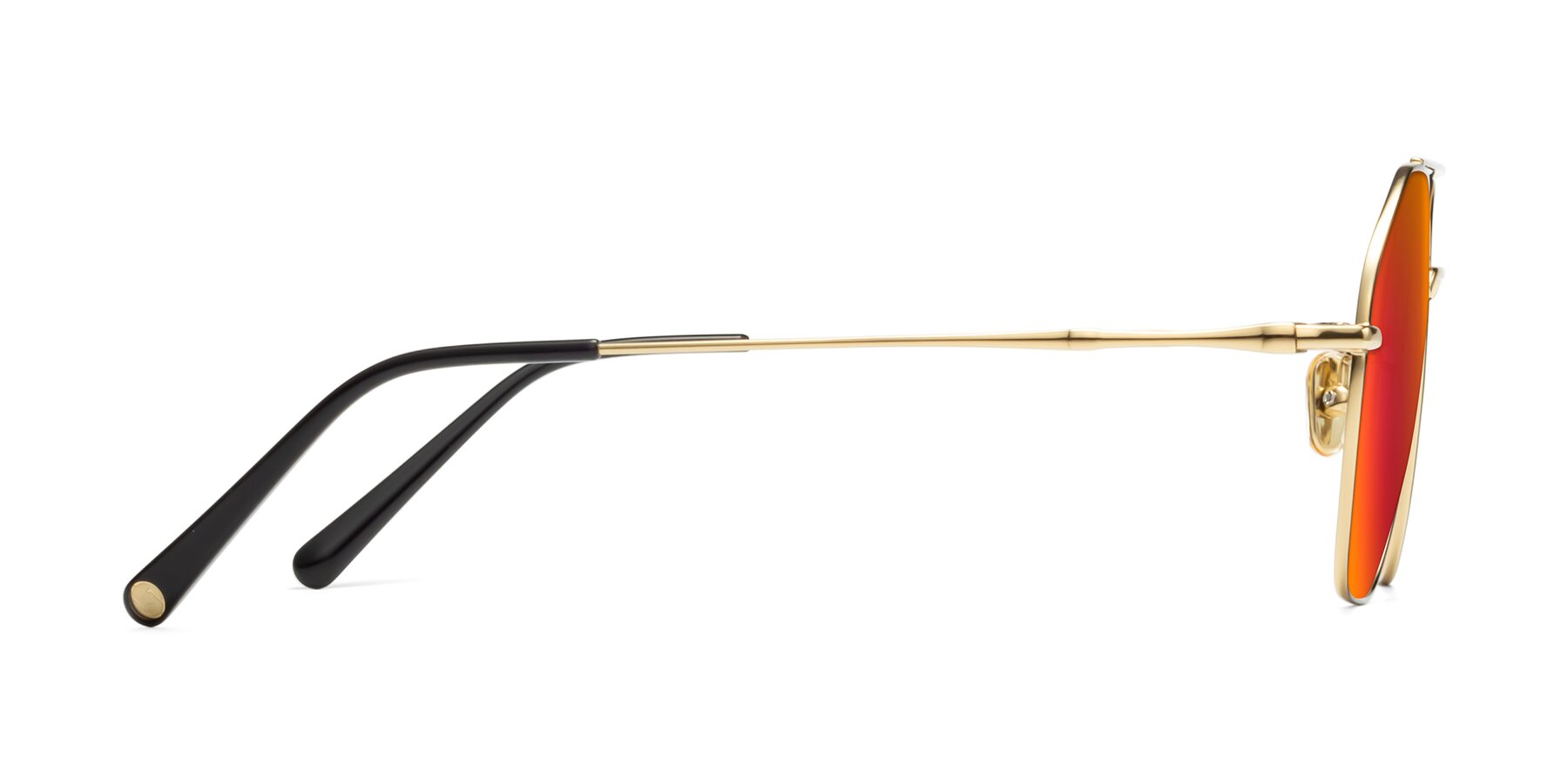 Side of 90042 in Black-Gold with Red Gold Mirrored Lenses