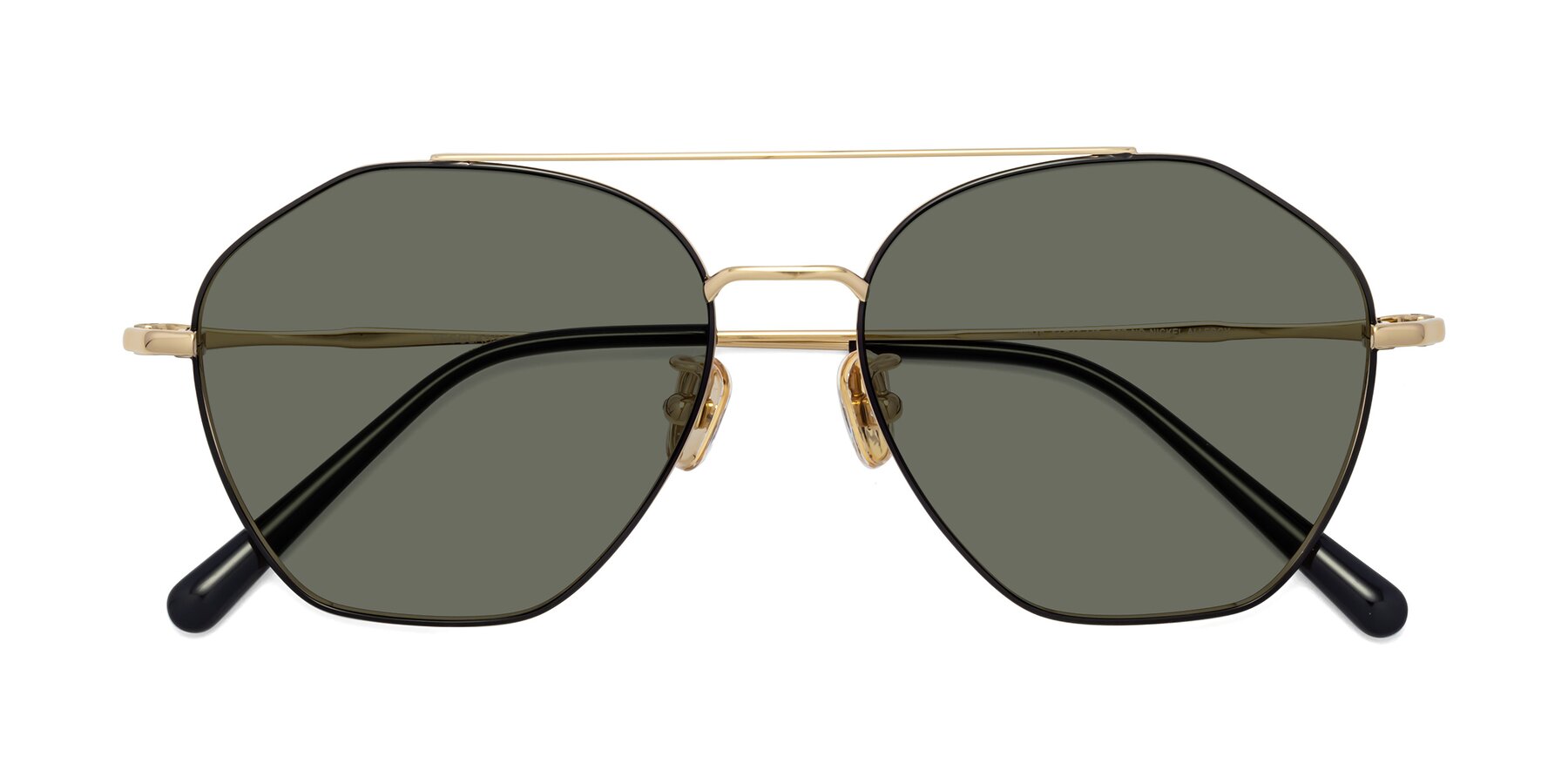 Folded Front of 90042 in Black-Gold with Gray Polarized Lenses