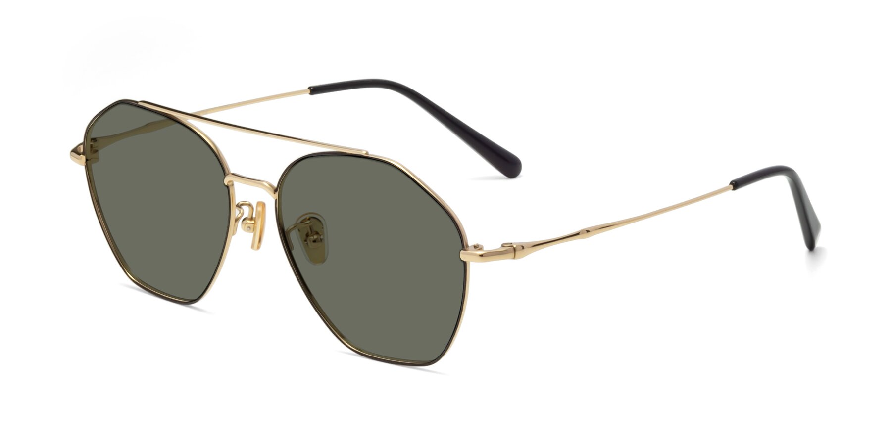 Angle of 90042 in Black-Gold with Gray Polarized Lenses