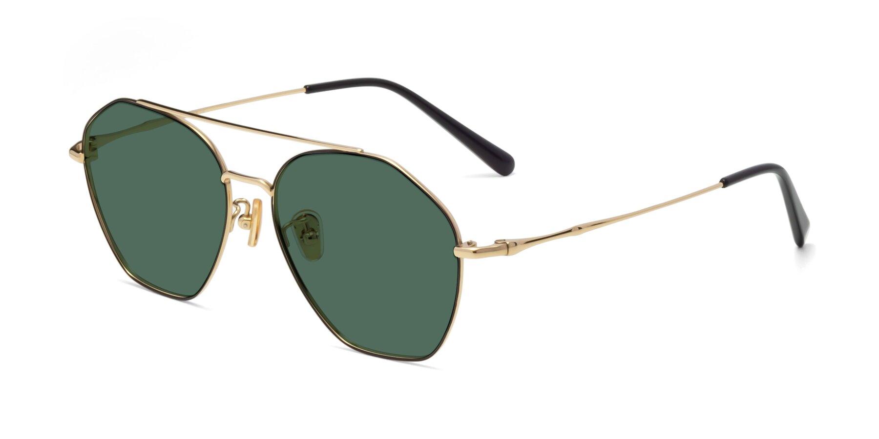 Angle of 90042 in Black-Gold with Green Polarized Lenses