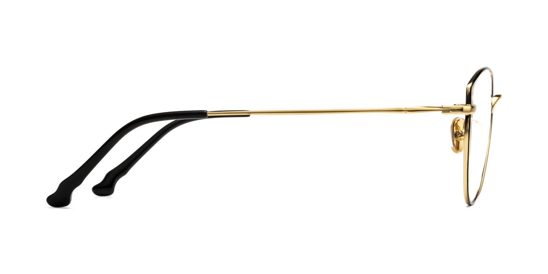 Side of 90052 in Black-Gold with Clear Eyeglass Lenses