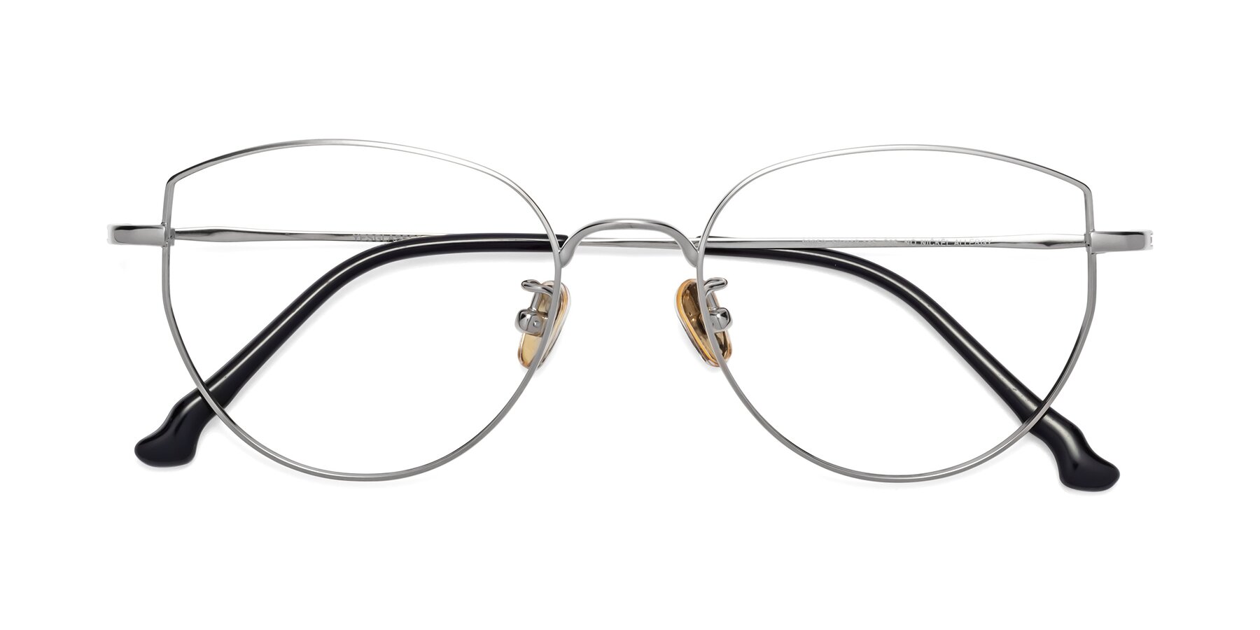 Folded Front of 90052 in Silver with Clear Eyeglass Lenses