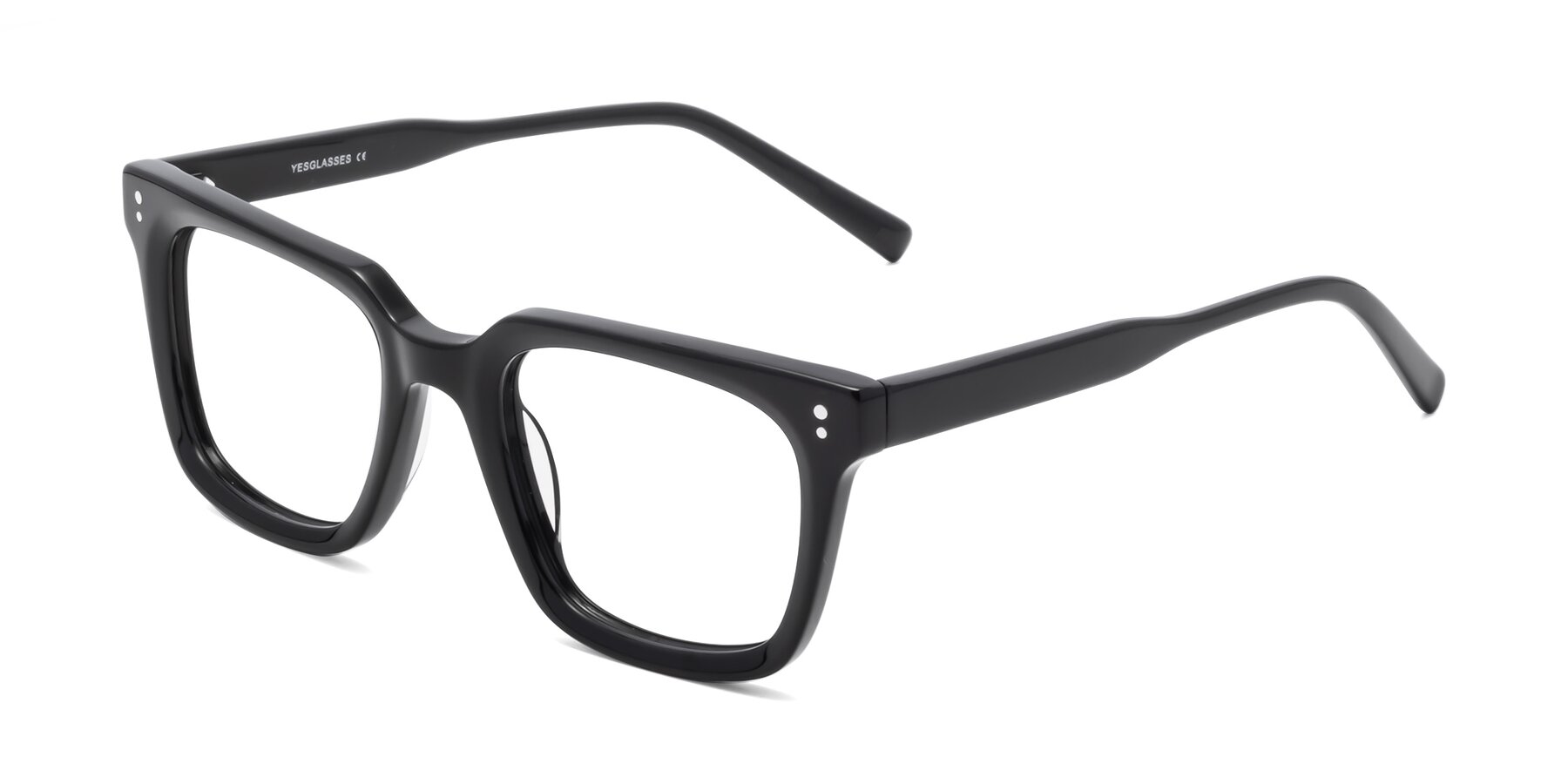 Angle of Clark in Black with Clear Blue Light Blocking Lenses