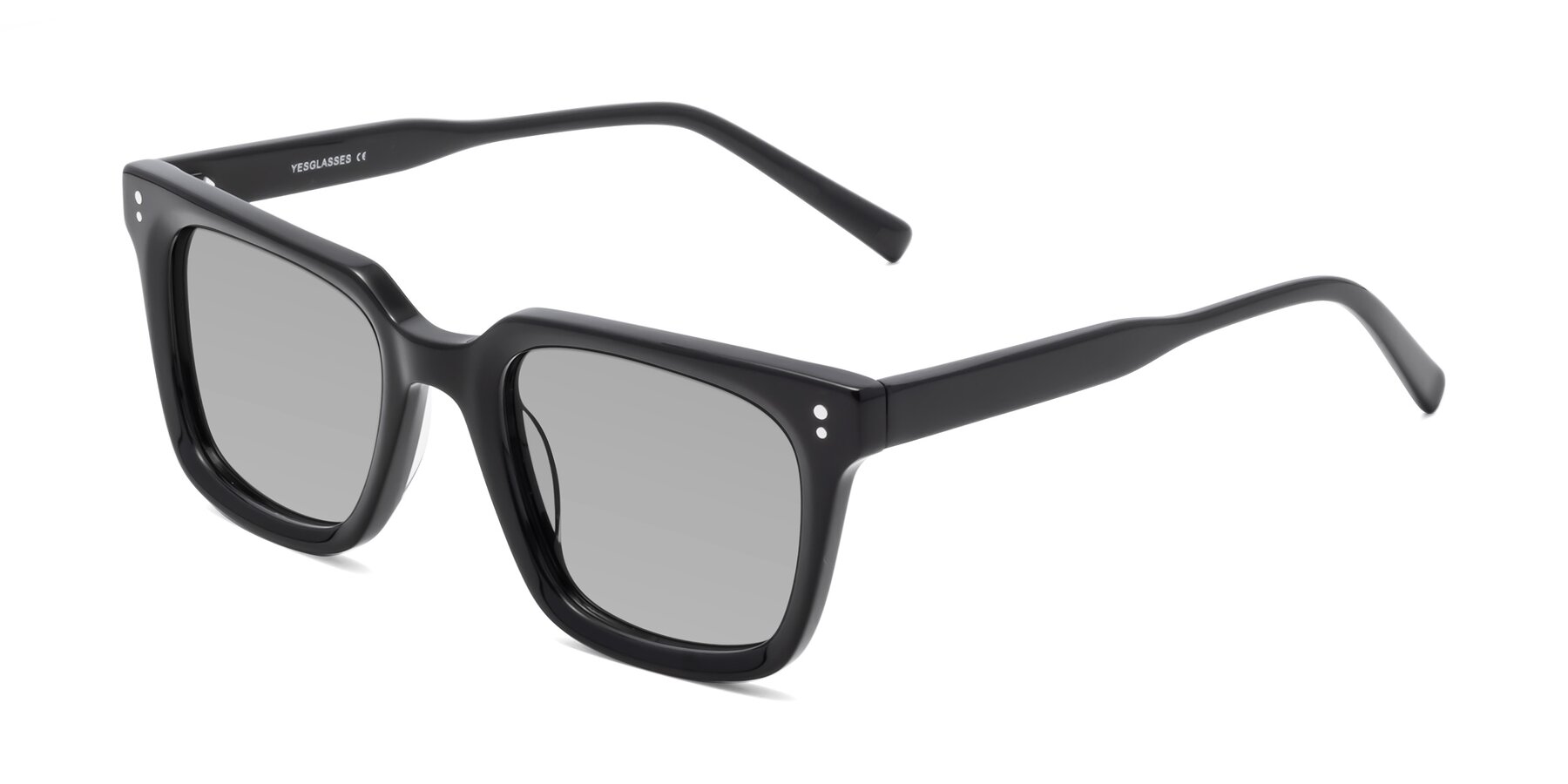 Angle of Clark in Black with Light Gray Tinted Lenses