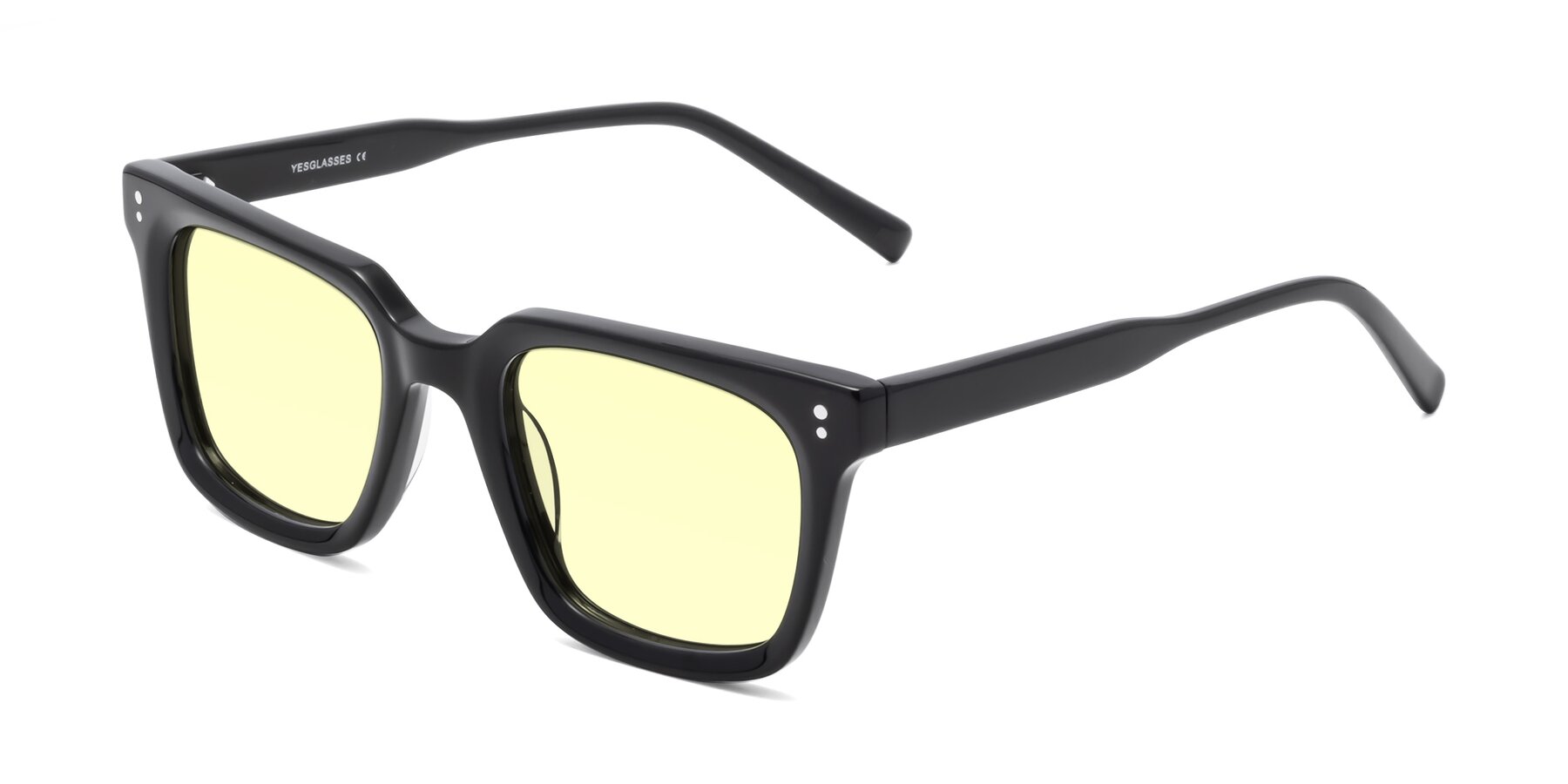 Angle of Clark in Black with Light Yellow Tinted Lenses
