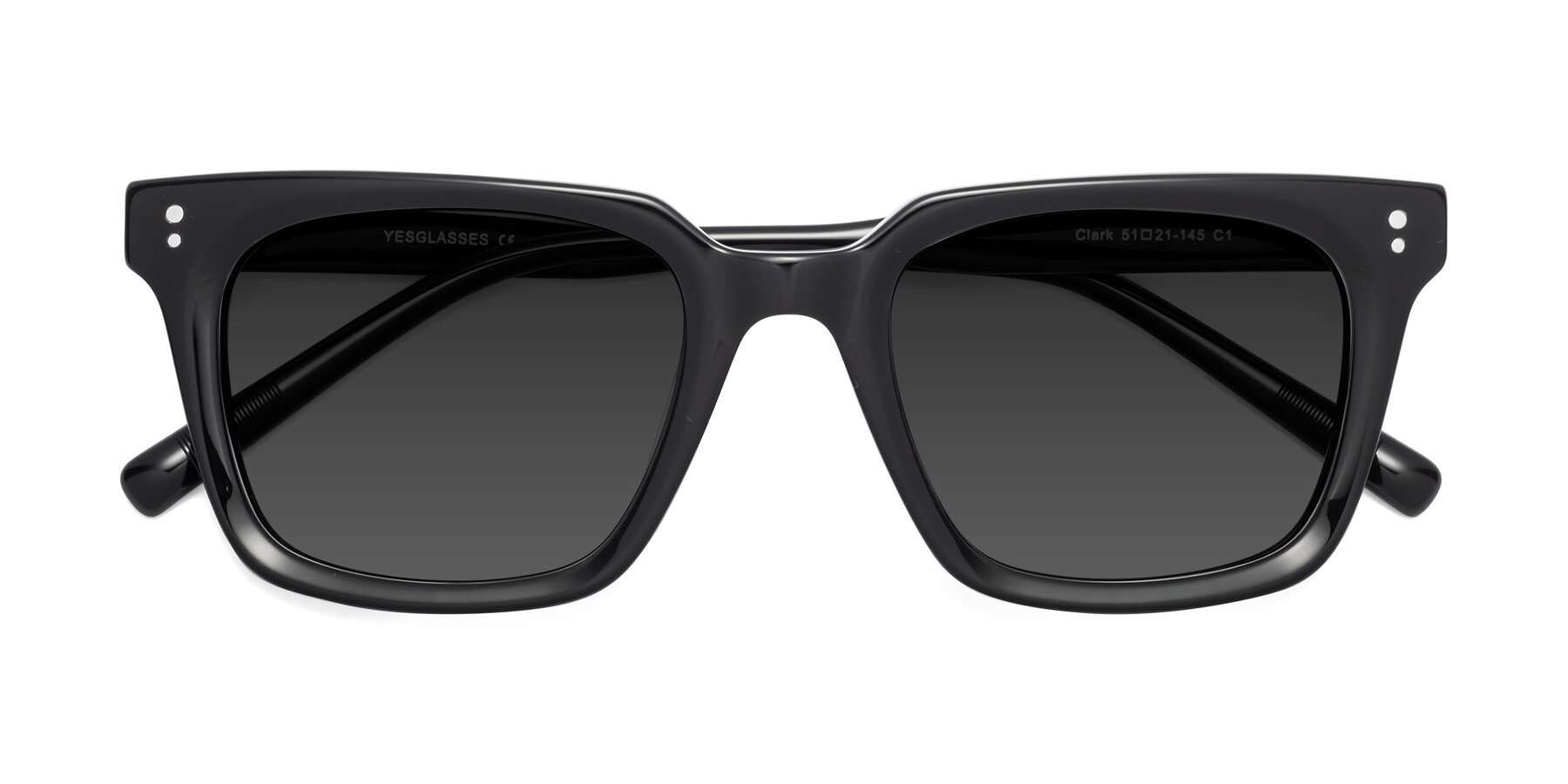 Folded Front of Clark in Black with Gray Tinted Lenses