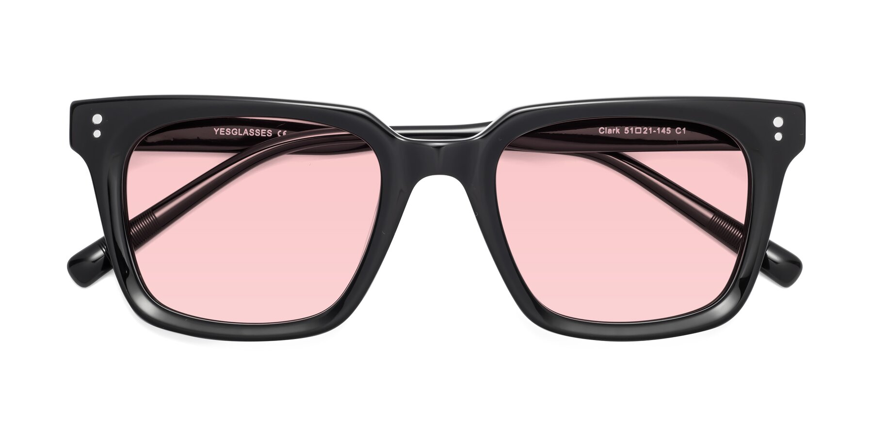 Folded Front of Clark in Black with Light Garnet Tinted Lenses