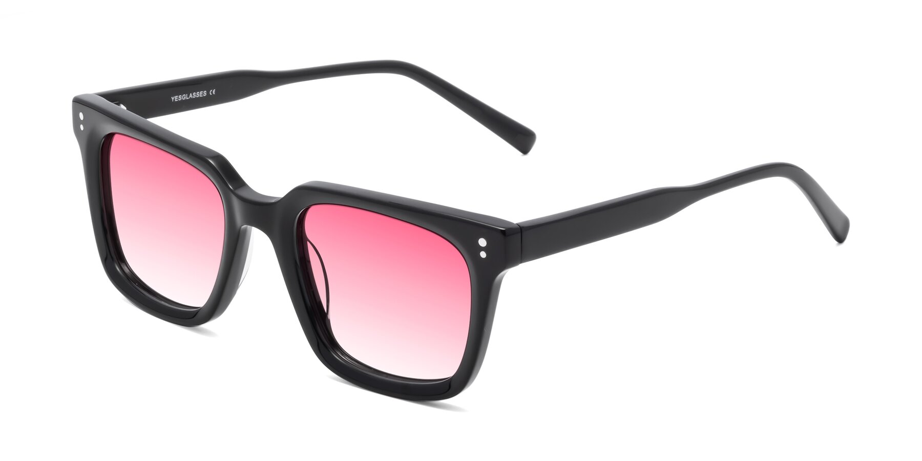 Angle of Clark in Black with Pink Gradient Lenses