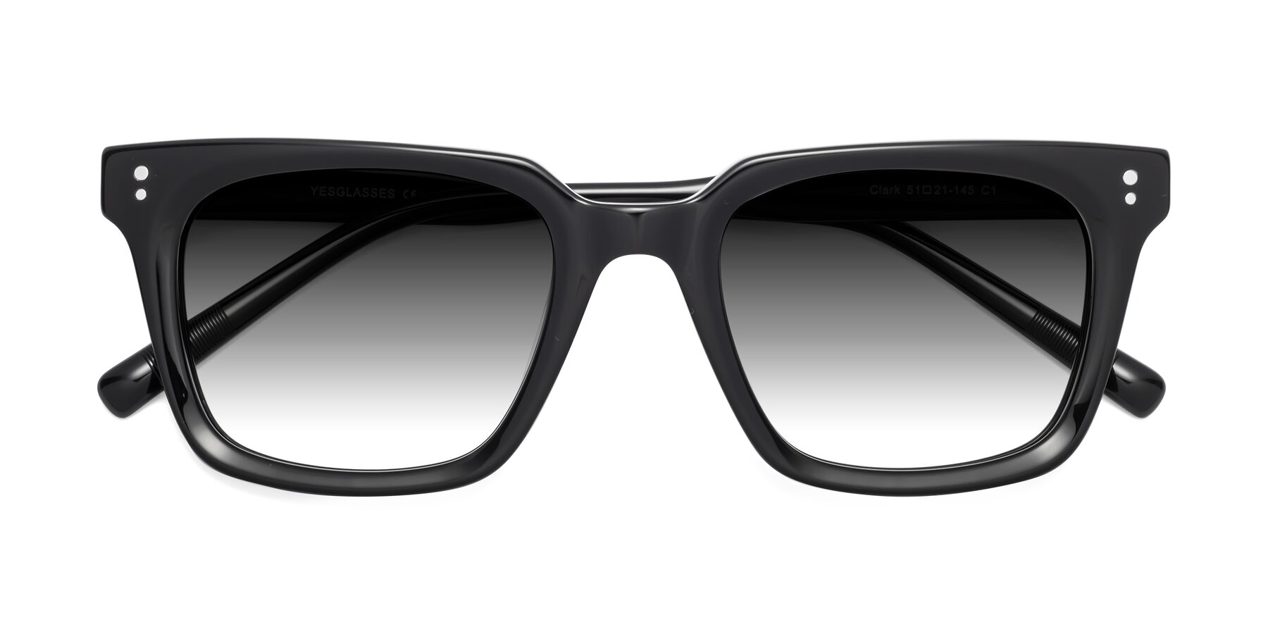 Folded Front of Clark in Black with Gray Gradient Lenses
