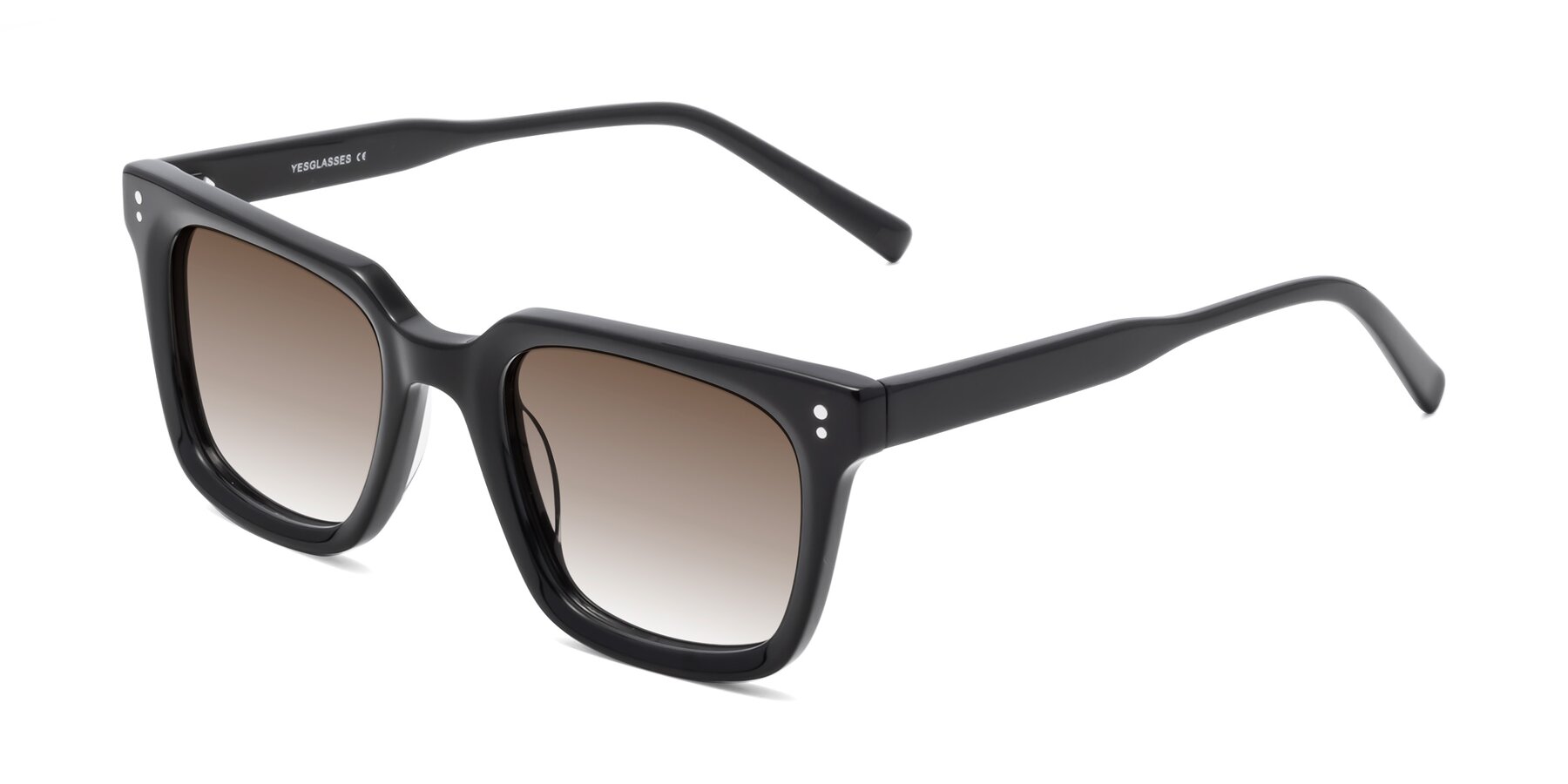 Angle of Clark in Black with Brown Gradient Lenses