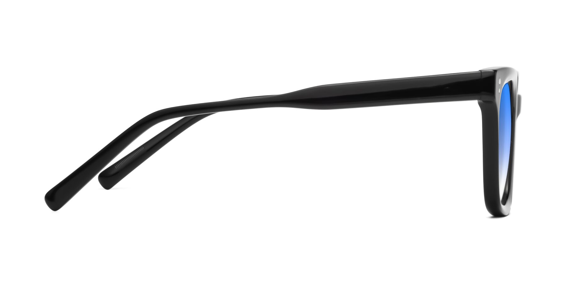 Black Medium Acetate Square Gradient Sunglasses with Blue Sunwear Lenses - Clark