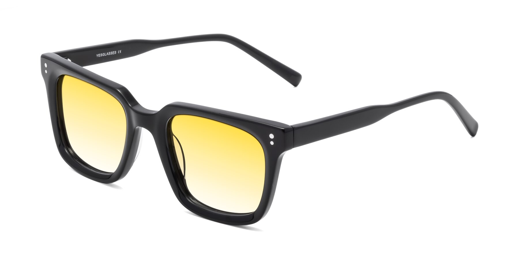 Angle of Clark in Black with Yellow Gradient Lenses