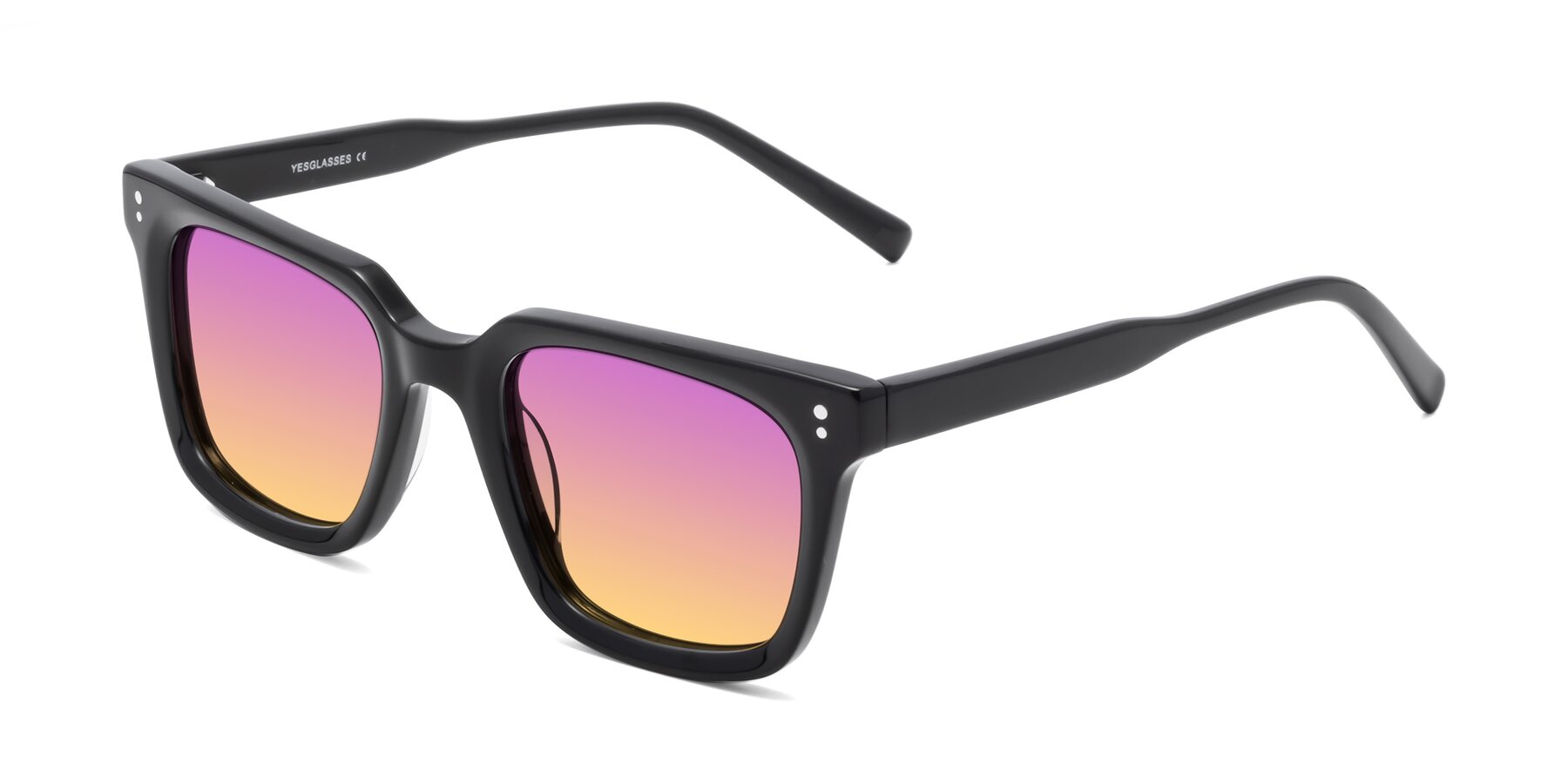 Angle of Clark in Black with Purple / Yellow Gradient Lenses
