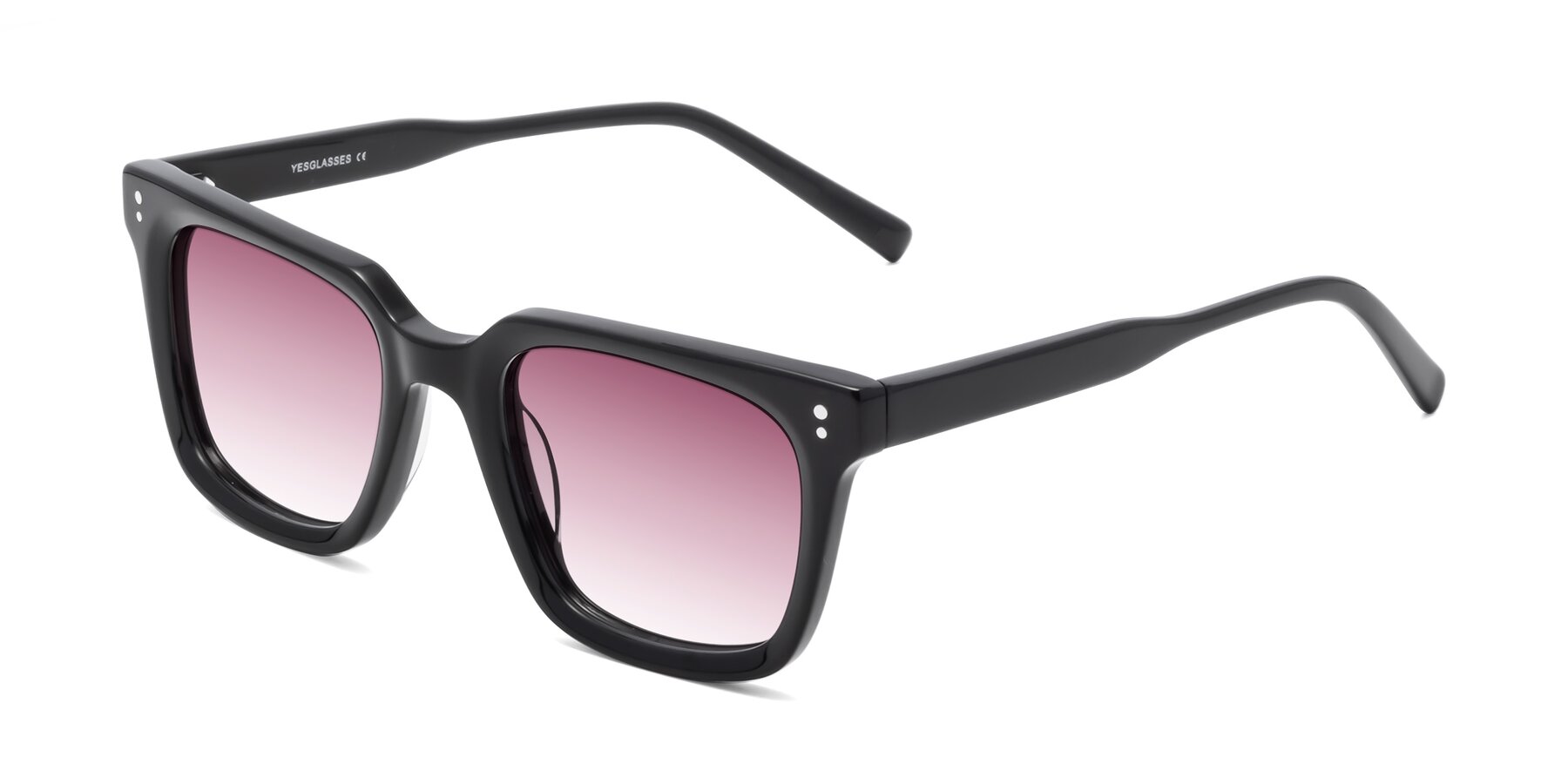 Angle of Clark in Black with Wine Gradient Lenses