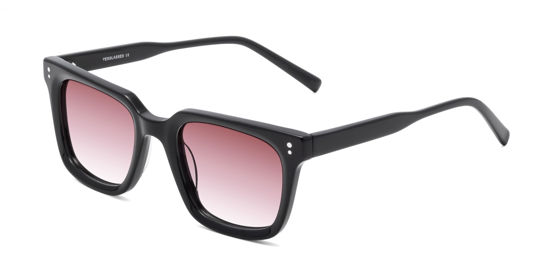 Angle of Clark in Black with Garnet Gradient Lenses