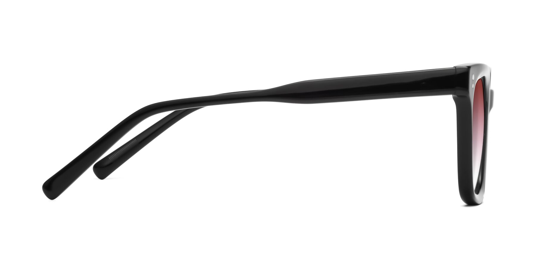 Side of Clark in Black with Garnet Gradient Lenses