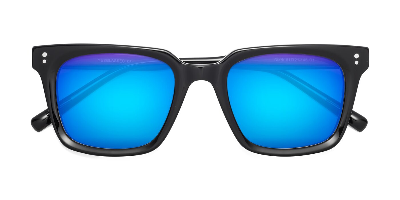 Clark - Black Flash Mirrored Sunglasses