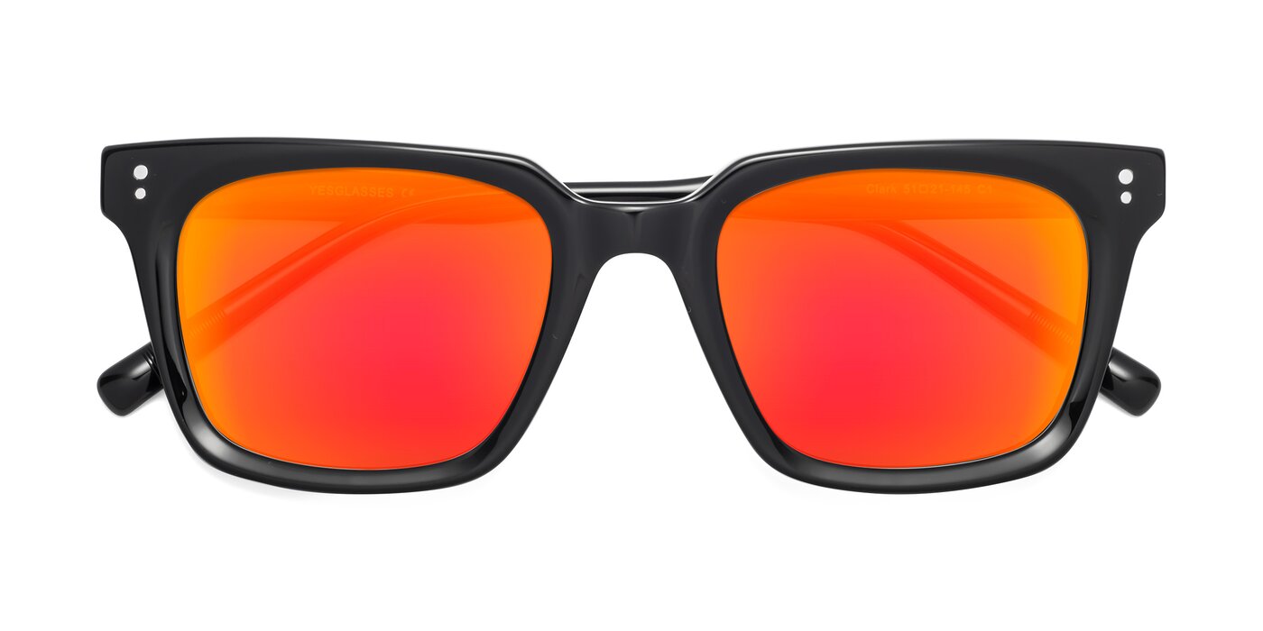 Clark - Black Flash Mirrored Sunglasses