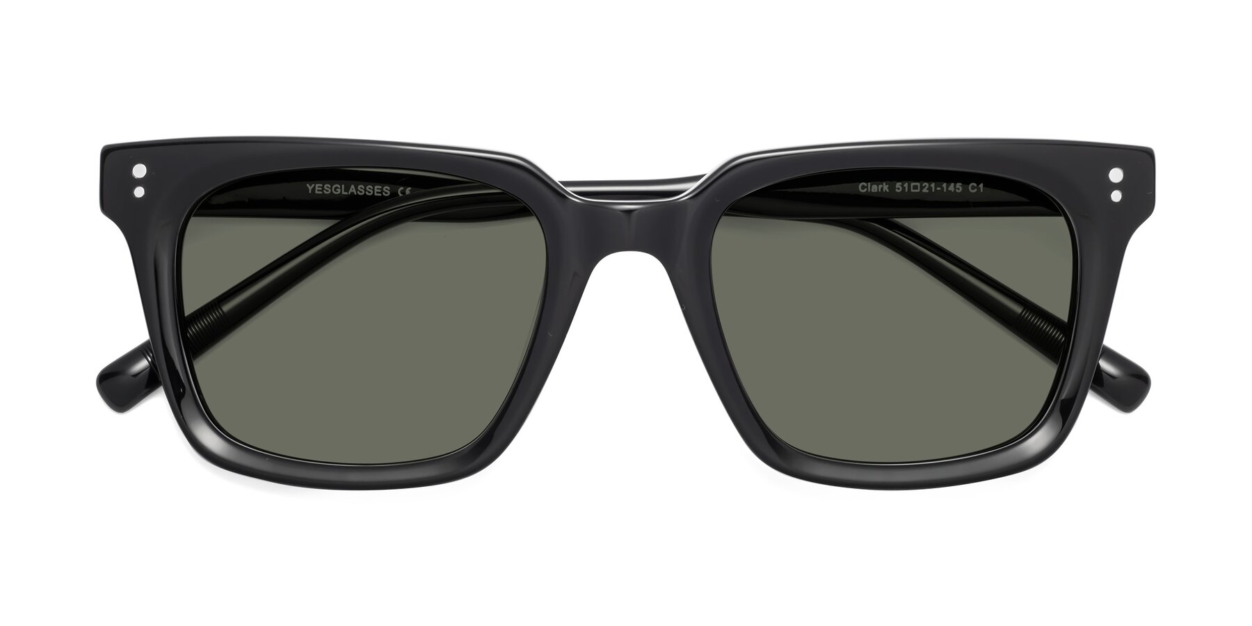 Folded Front of Clark in Black with Gray Polarized Lenses