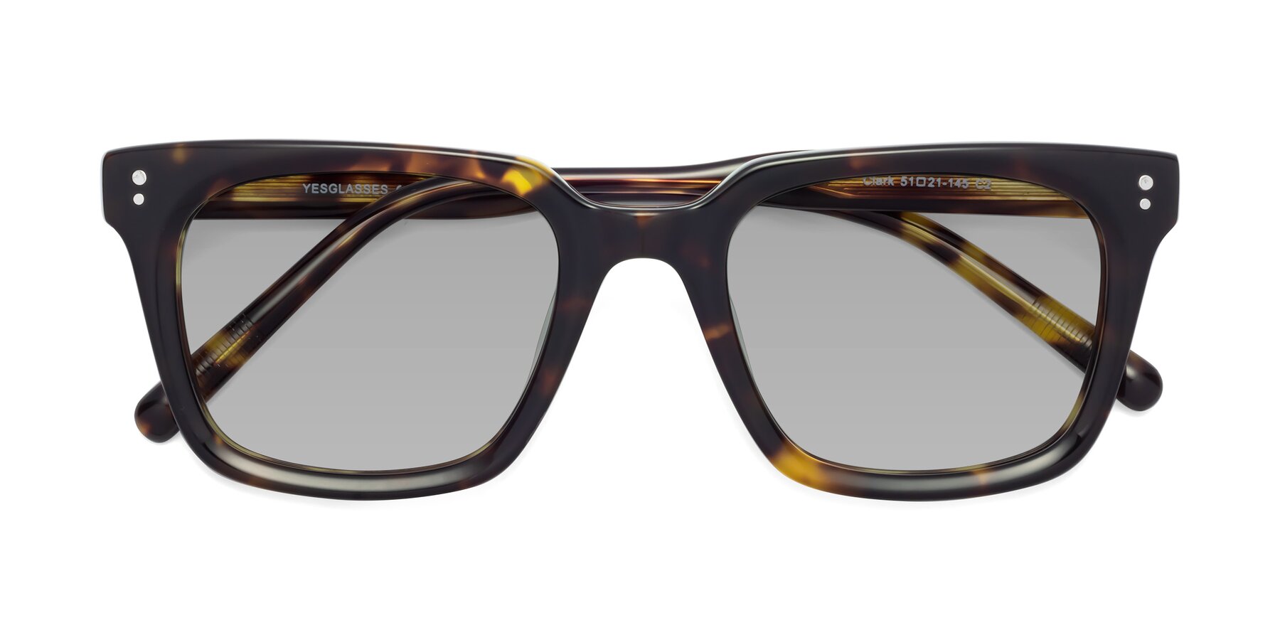 Folded Front of Clark in Tortoise with Light Gray Tinted Lenses