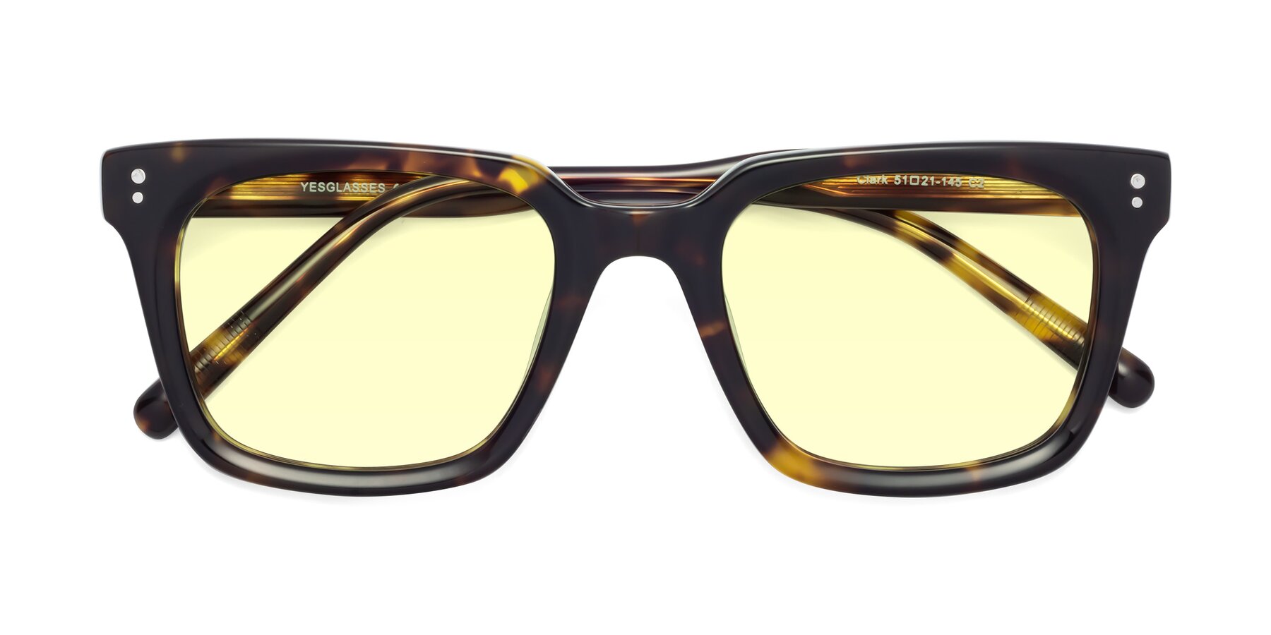 Folded Front of Clark in Tortoise with Light Yellow Tinted Lenses