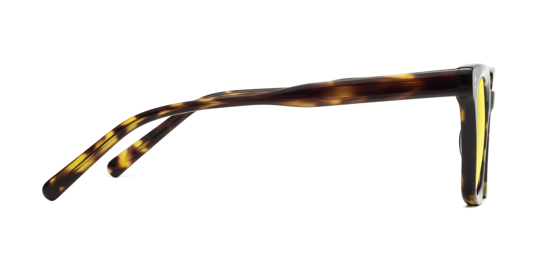 Side of Clark in Tortoise with Medium Yellow Tinted Lenses