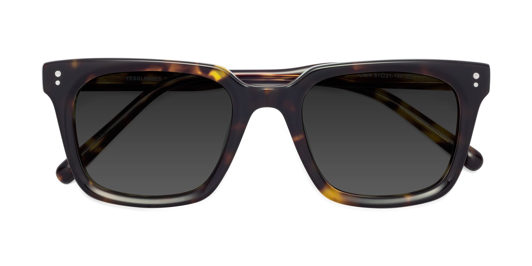 Folded Front of Clark in Tortoise with Gray Tinted Lenses