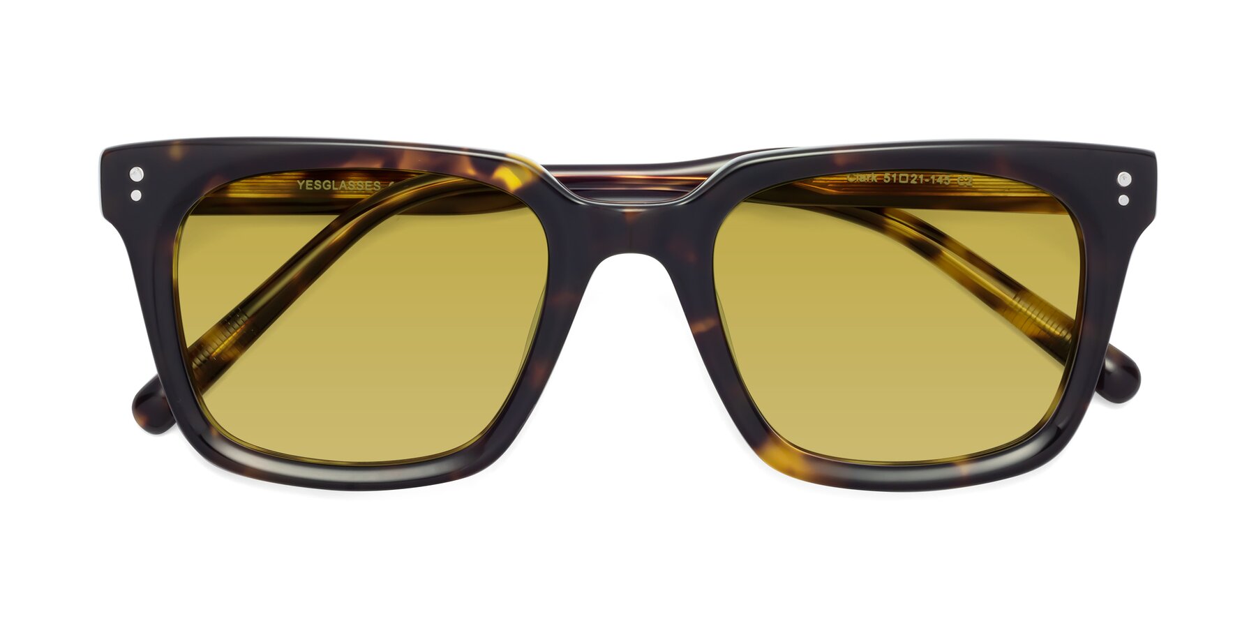Folded Front of Clark in Tortoise with Champagne Tinted Lenses