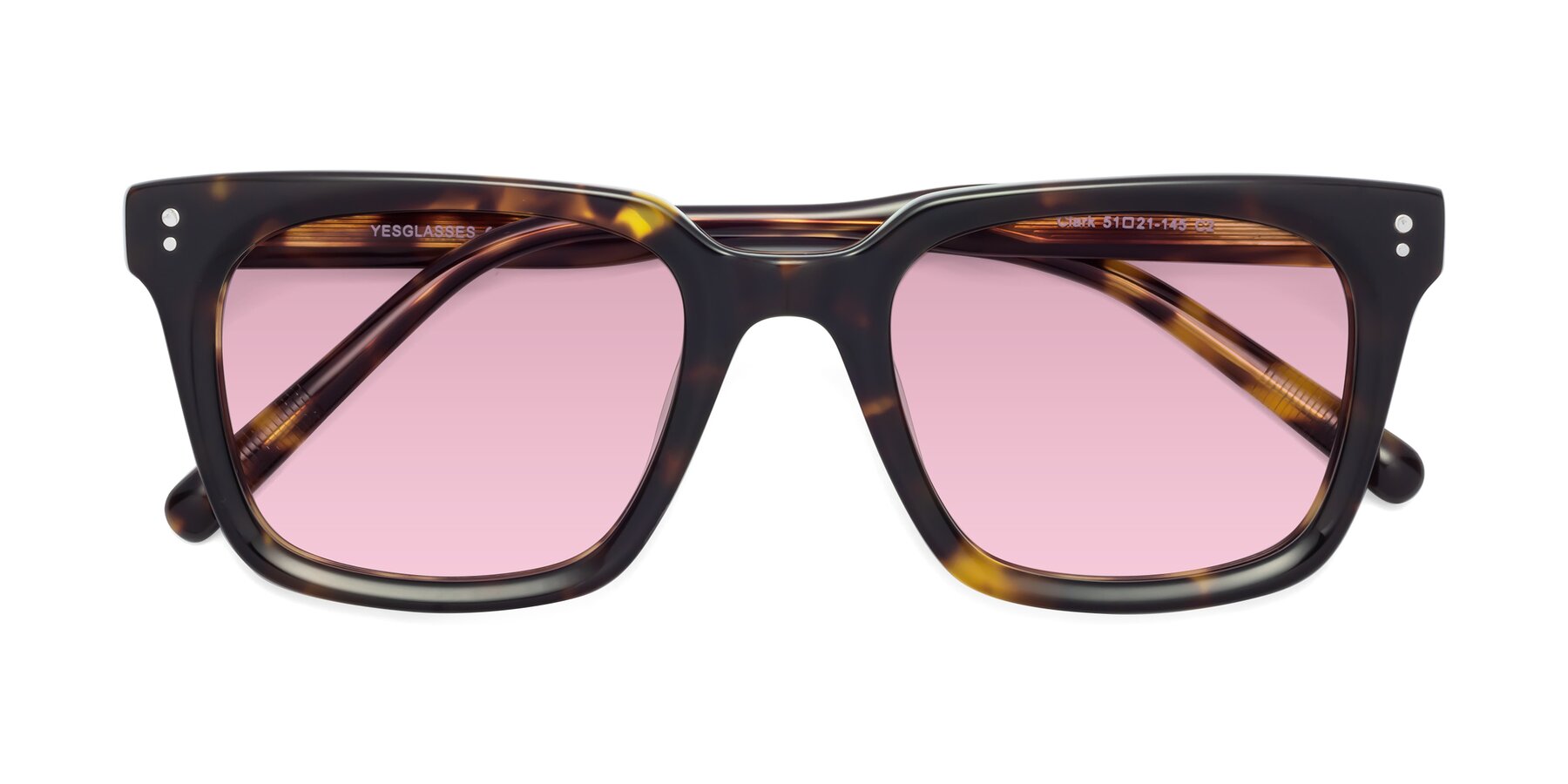 Folded Front of Clark in Tortoise with Light Wine Tinted Lenses